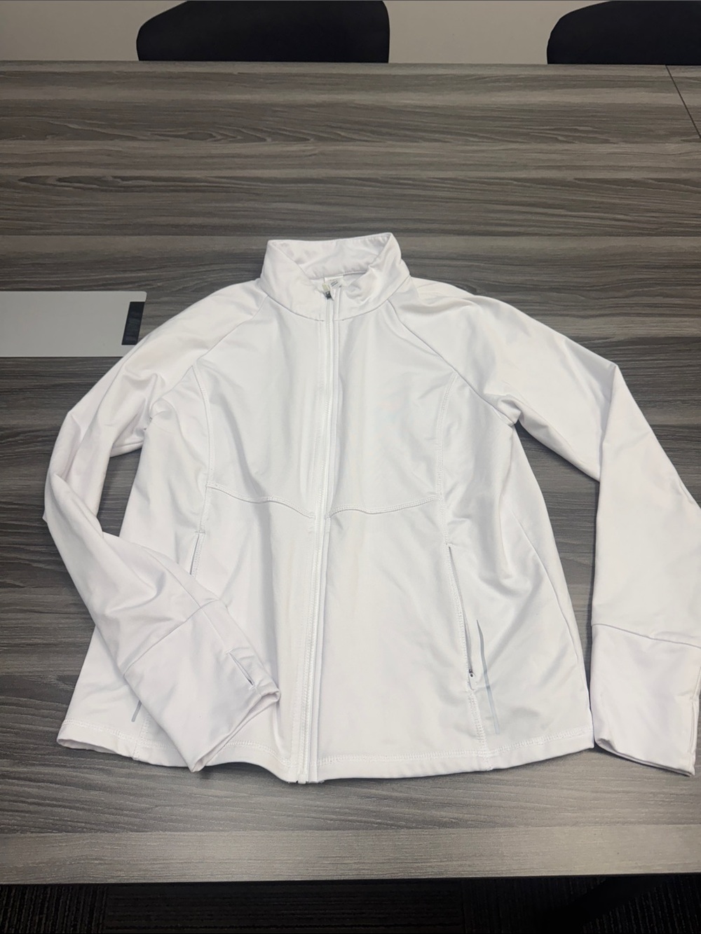 Asics White Full-Zip Utility Jacket